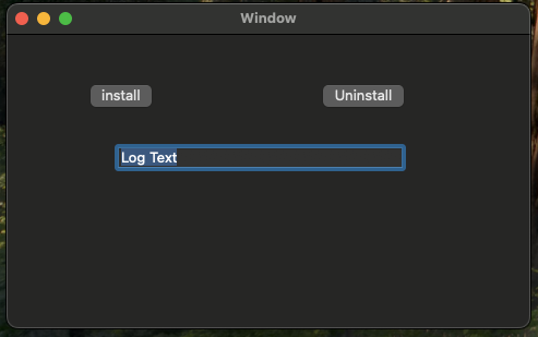 FaesVirtualCamera window with Install and Uninstall buttons